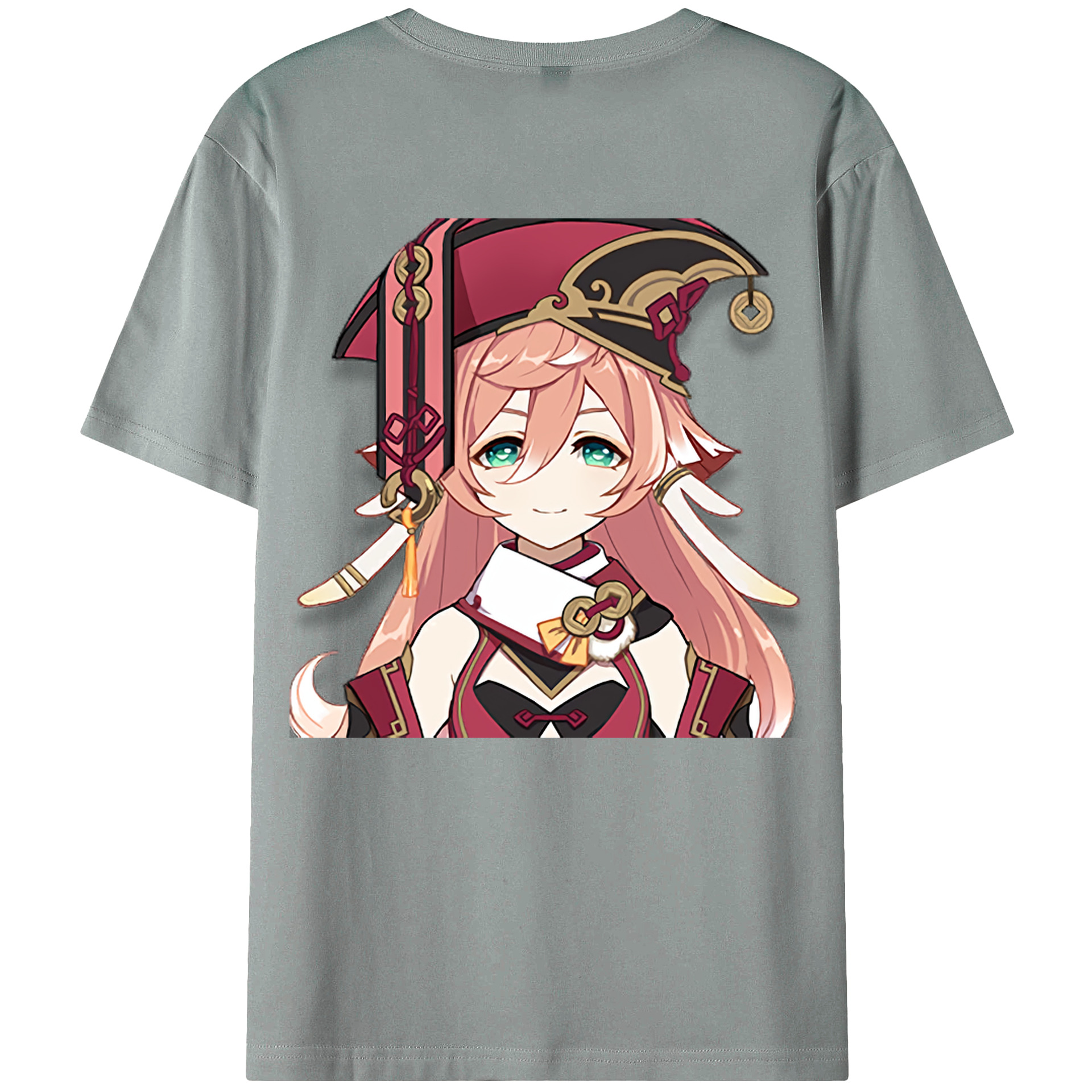 げんし神 ヤンフェイ genshin Yanfei 綿100％ メンズ半袖Tシャツ（バックプリント） 通気性